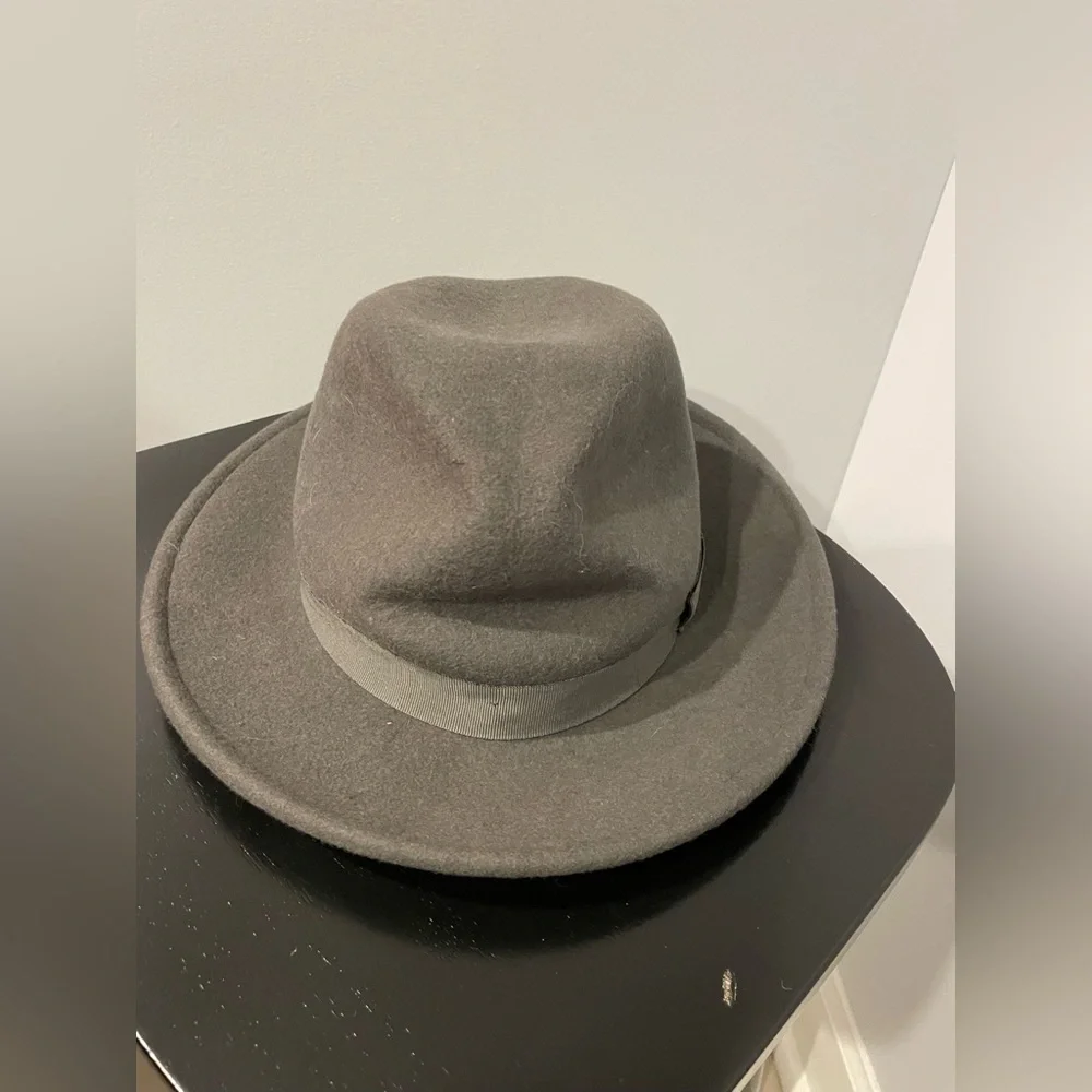 Stylish Gray Wool Fedora Hat ladies medium